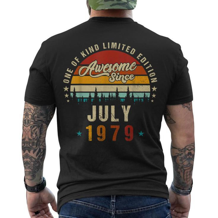 Vintage 43Th Birthday Awesome Since July 1979 Epic Legend Men's T-shirt Back Print