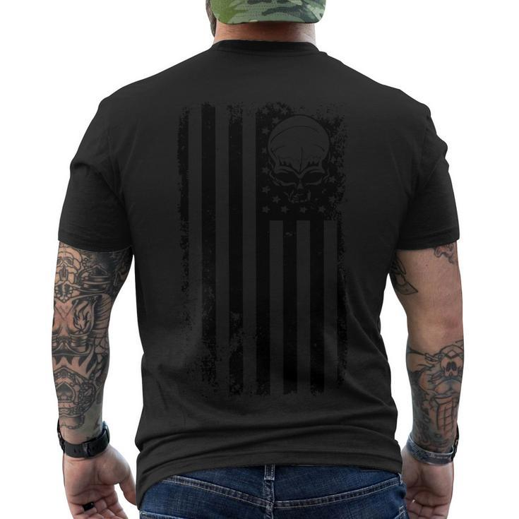 Vintage American Flag Military Skull Tshirt Men's Crewneck Short Sleeve Back Print T-shirt