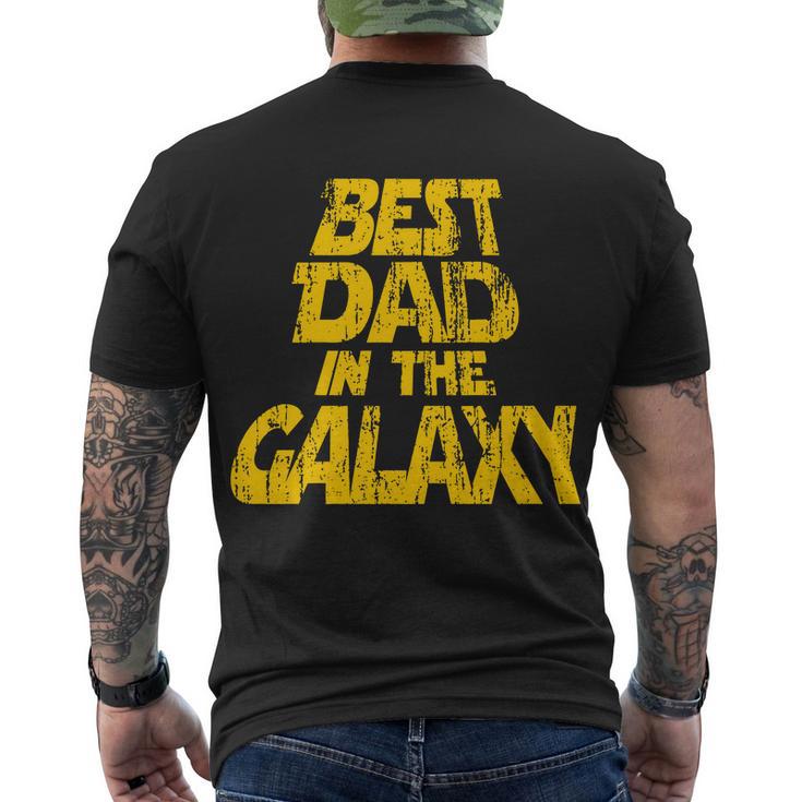 Vintage Best Dad In The Galaxy Men's Crewneck Short Sleeve Back Print T-shirt