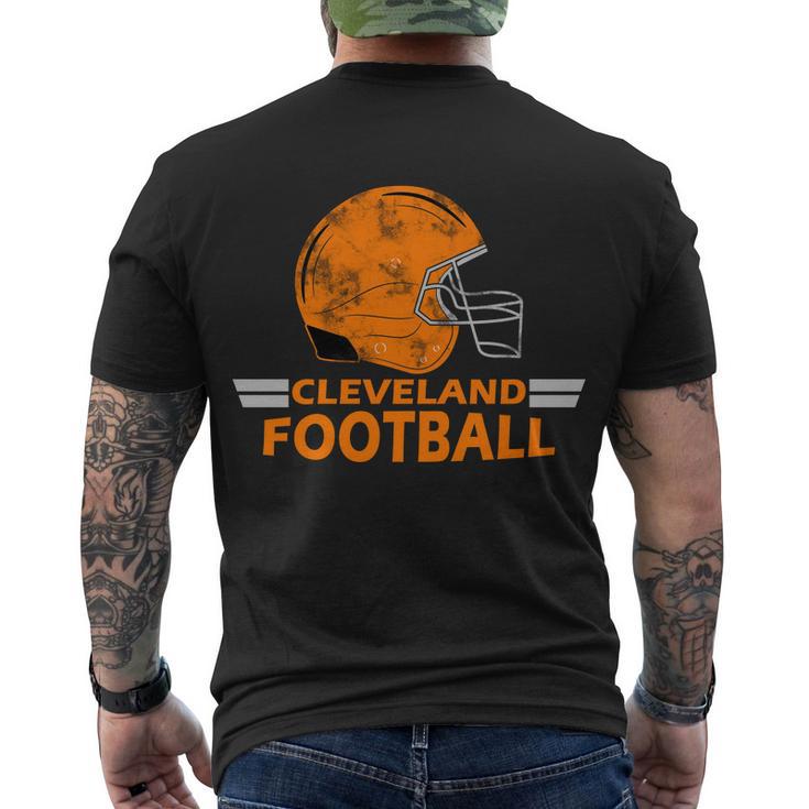 Vintage Cleveland Football Helmet Men's Crewneck Short Sleeve Back Print T-shirt