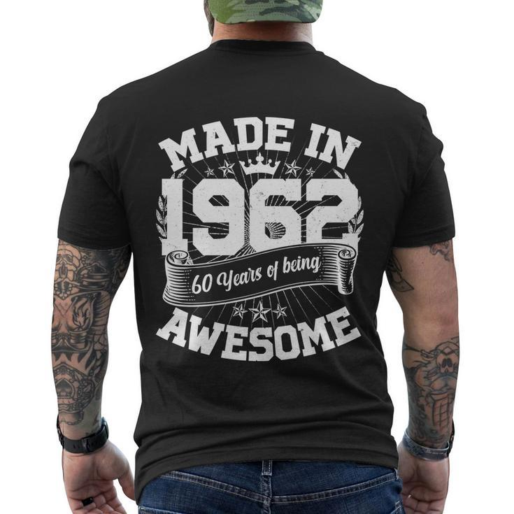 Vintage Crown Made In 1962 60 Years Of Being Awesome 60Th Birthday Men's Crewneck Short Sleeve Back Print T-shirt