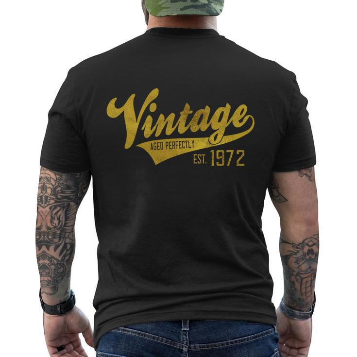 Vintage Est 1972 Gift 50 Yrs Old Bfunny Giftday 50Th Birthday Gift Meaningful Gi Men's Crewneck Short Sleeve Back Print T-shirt
