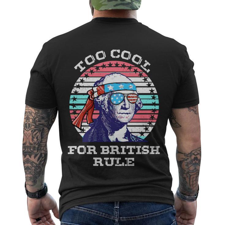 Vintage George Washington Too Cool For British Rule Men's Crewneck Short Sleeve Back Print T-shirt