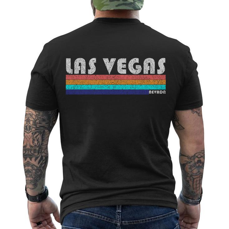 Vintage Las Vegas Nevada Stripe Logo Men's Crewneck Short Sleeve Back Print T-shirt