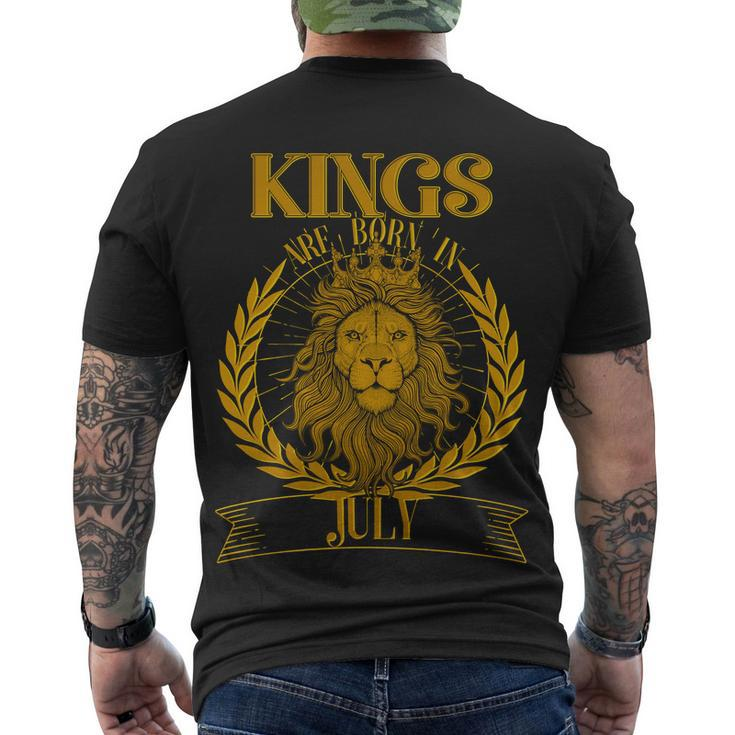 Vintage Lion Kings Are Born In July Men's T-shirt Back Print