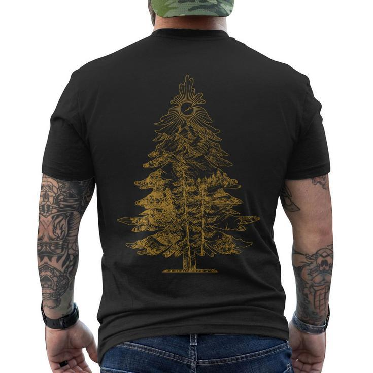 Vintage Nature Lover Pine Tree Forest Tshirt Men's Crewneck Short Sleeve Back Print T-shirt