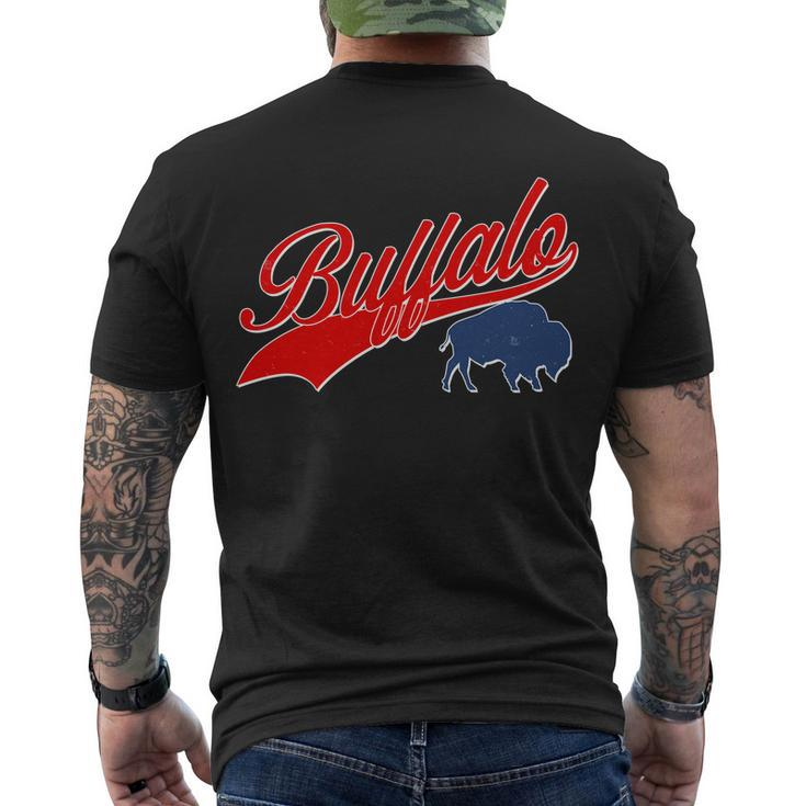 Vintage New York Buffalo Football Logo Men's Crewneck Short Sleeve Back Print T-shirt