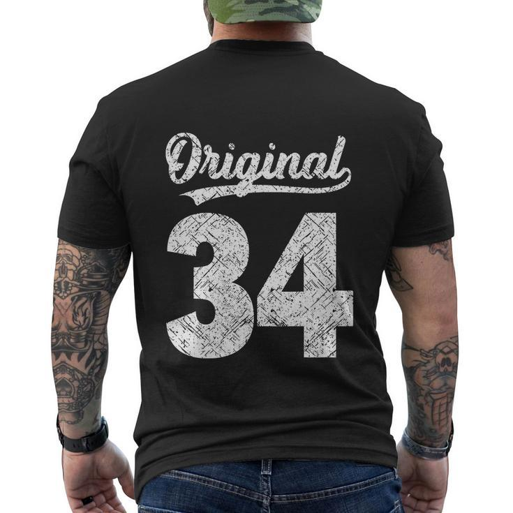 Vintage Of It´S My 34Th Birthday Men's Crewneck Short Sleeve Back Print T-shirt