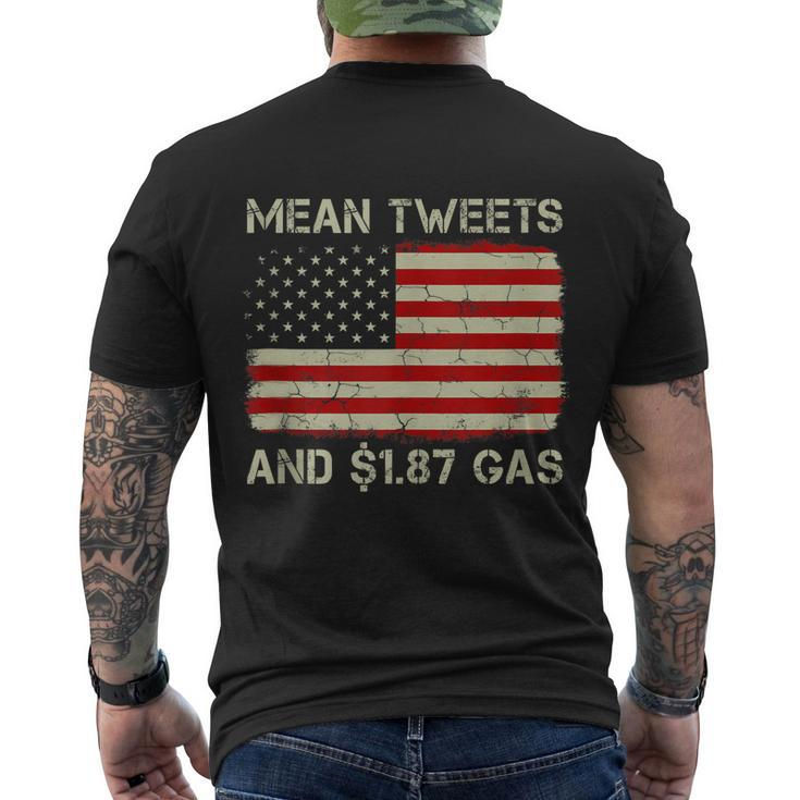Vintage Old American Flag Mean Tweets And 187 Gas Men's Crewneck Short Sleeve Back Print T-shirt