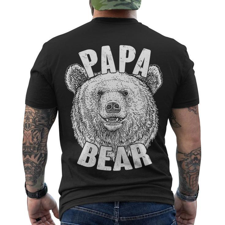 Vintage Papa Bear Father Men's Crewneck Short Sleeve Back Print T-shirt