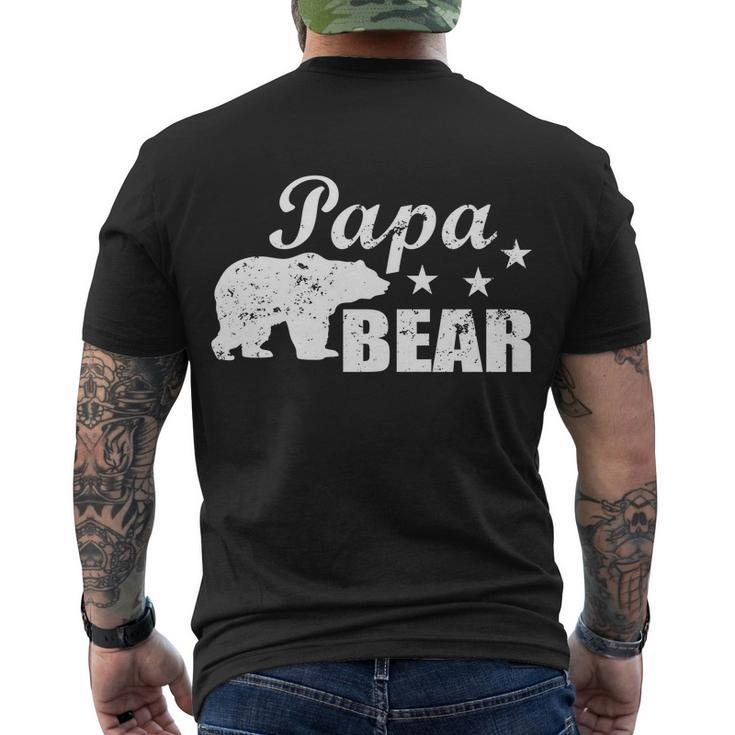 Vintage Papa Bear Tshirt Men's Crewneck Short Sleeve Back Print T-shirt