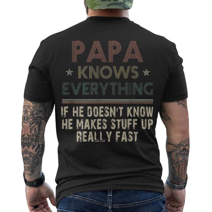 Vintage Papa Know Everything For Fathers Day Men's T-shirt Back Print