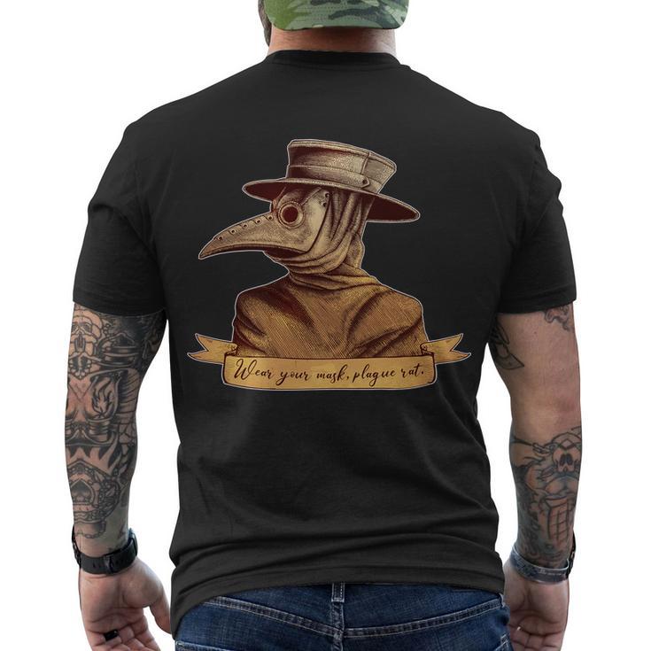 Vintage Plague Doctor Wear Your Mask Plague Rat Men's Crewneck Short Sleeve Back Print T-shirt