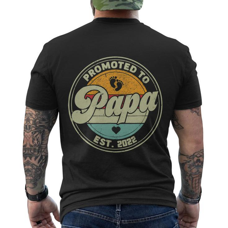 Vintage Promoted To Papa 2022 For New Papa First Time Retro Men's Crewneck Short Sleeve Back Print T-shirt