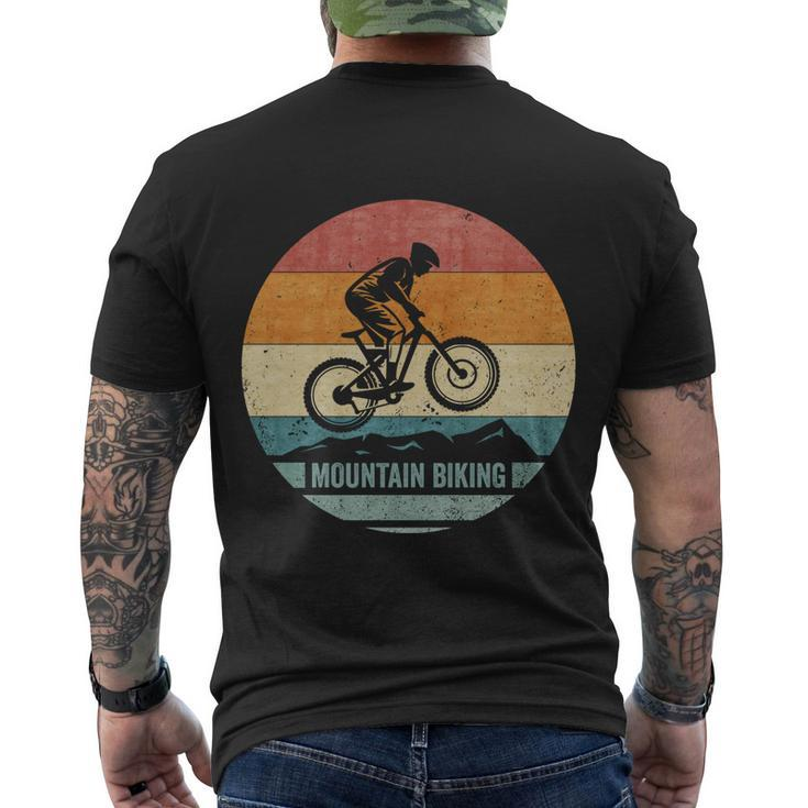 Vintage Retro Downhill Mountain Bike Mtb Mountain Biking Gift Men's Crewneck Short Sleeve Back Print T-shirt