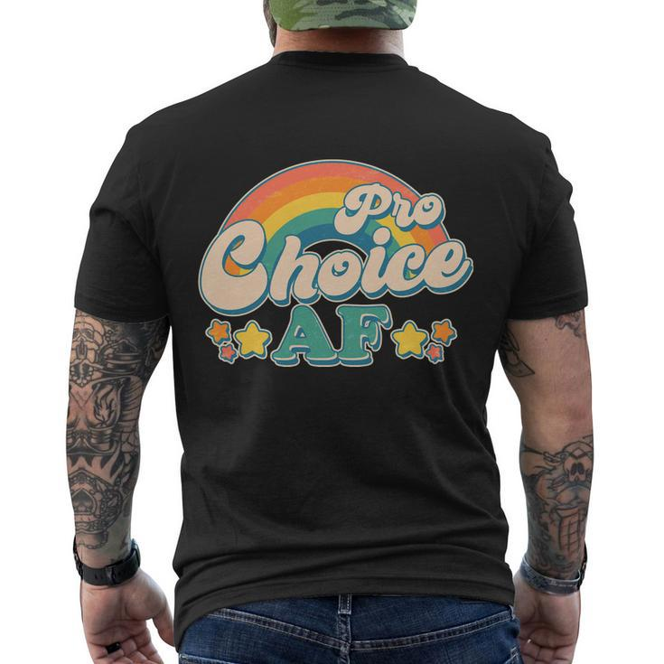 Vintage Retro Pro Choice Af Star Rainbow Men's Crewneck Short Sleeve Back Print T-shirt