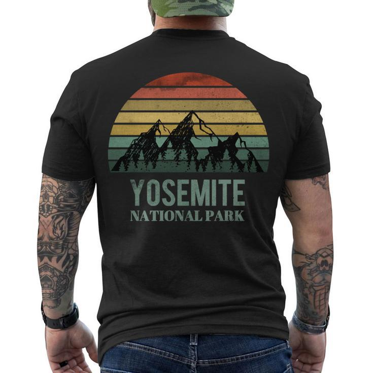 Vintage Retro Yosemite National Park Mountain California Men's T-shirt Back Print