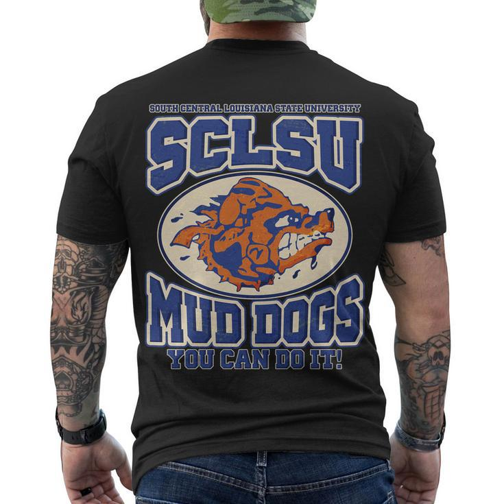 Vintage Sclsu Mud Dogs Classic Football Men's Crewneck Short Sleeve Back Print T-shirt