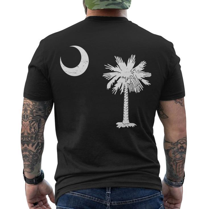Vintage South Carolina Flag Palmetto Moon Men's Crewneck Short Sleeve Back Print T-shirt