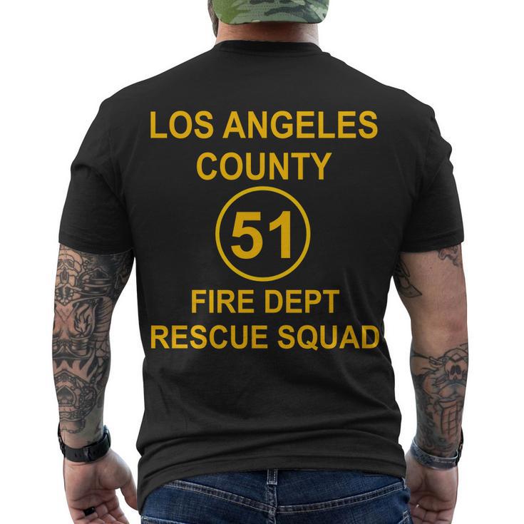 Vintage Squad 51 Fire Dept Tshirt Men's Crewneck Short Sleeve Back Print T-shirt