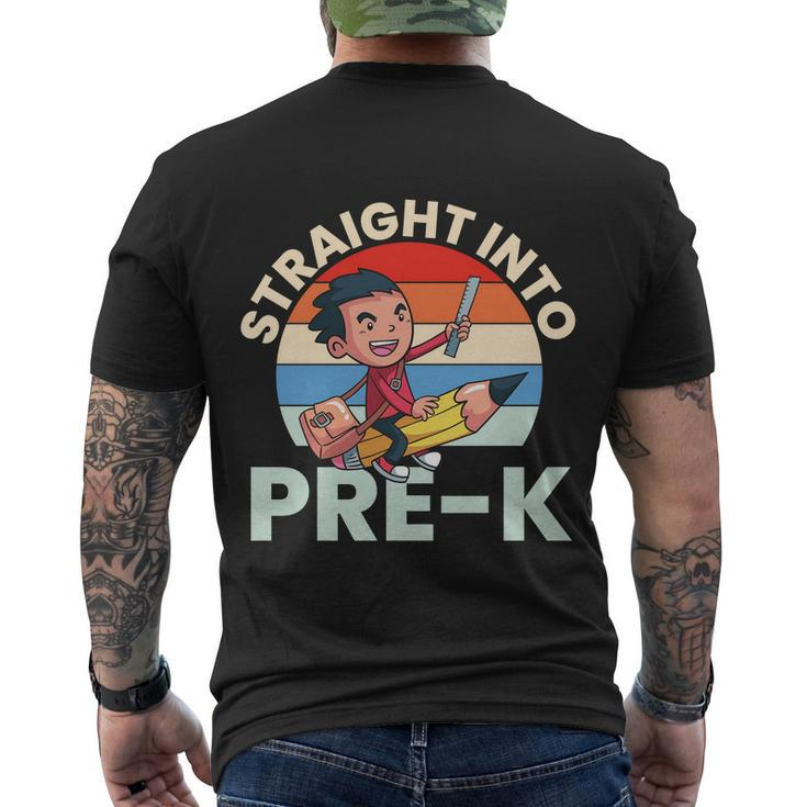 Vintage Straight Into Prek Boy Back To School Men's Crewneck Short Sleeve Back Print T-shirt