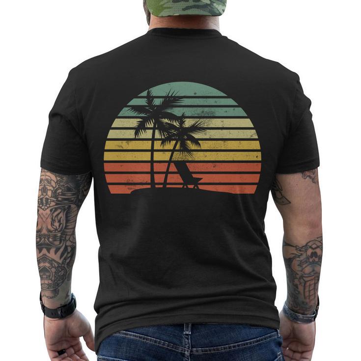 Vintage Sunset Beach Tshirt Men's Crewneck Short Sleeve Back Print T-shirt