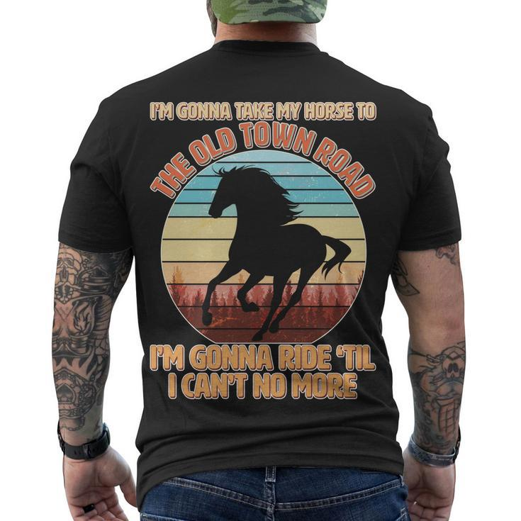 Vintage Take My Horse To The Old Town Road Tshirt Men's Crewneck Short Sleeve Back Print T-shirt