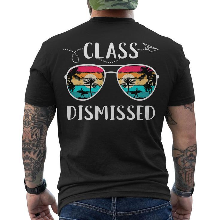 Vintage Teacher Class Dismissed Sunglasses Sunset Surfing V2 Men's T-shirt Back Print
