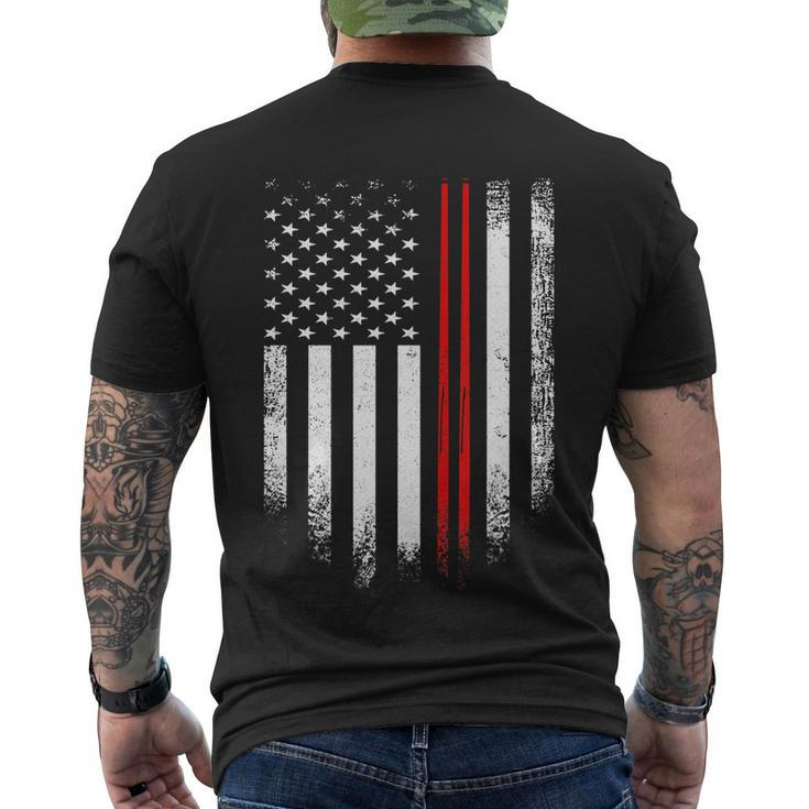 Vintage Usa Billiards Stick American Flag Patriotic Funny Meaningful Gift Men's Crewneck Short Sleeve Back Print T-shirt