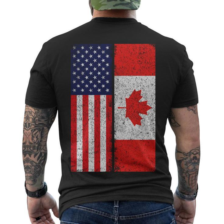 Vintage Usa Canadian Flag Men's Crewneck Short Sleeve Back Print T-shirt