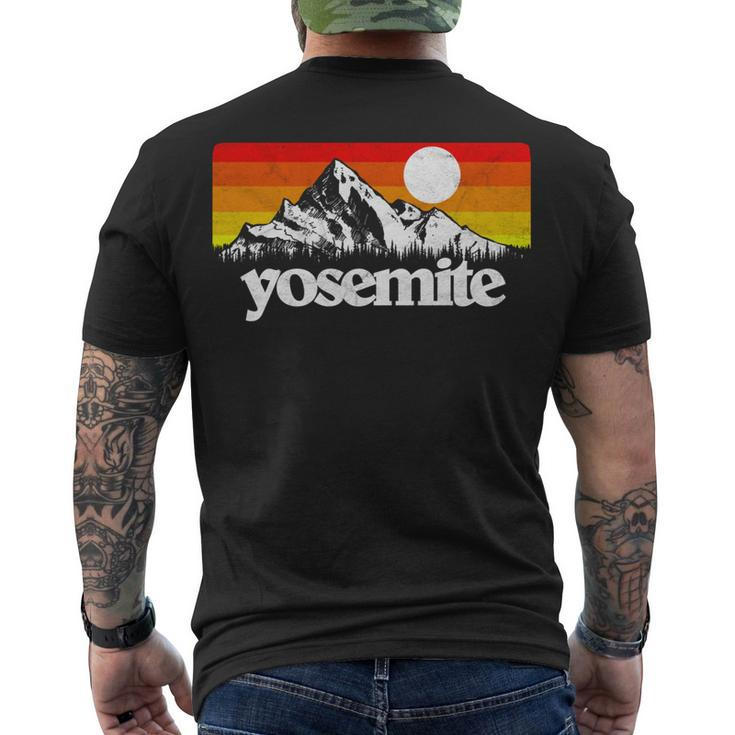 Vintage Yosemite National Park Retro Mountains Men's T-shirt Back Print