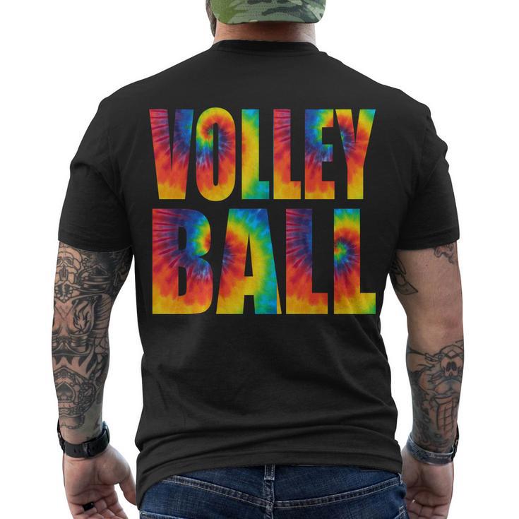 Volleyball Retro Tie Dye Men's Crewneck Short Sleeve Back Print T-shirt