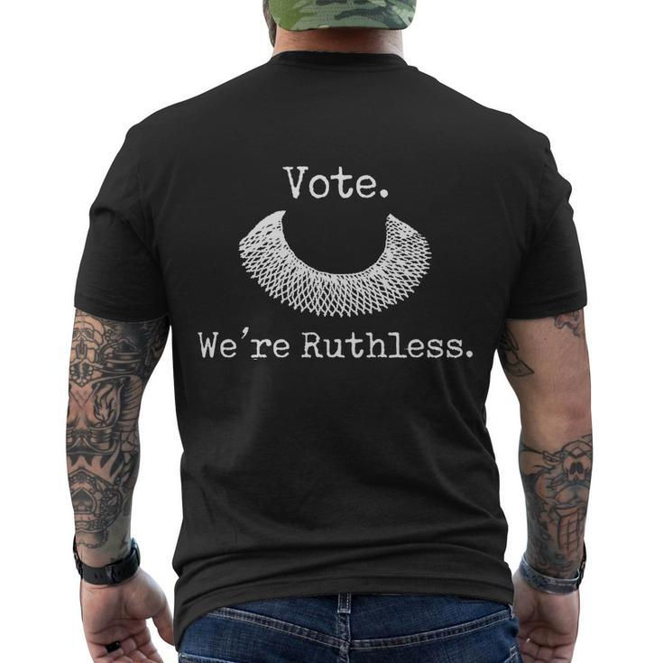 Vote Were Ruthless Rights Pro Choice Roe 1973 Feminist Men's Crewneck Short Sleeve Back Print T-shirt
