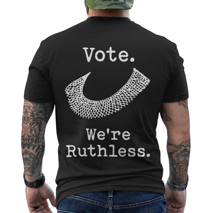 Vote Were Ruthless Shirt Ruth Bader Ginsburg Men's Crewneck Short Sleeve Back Print T-shirt