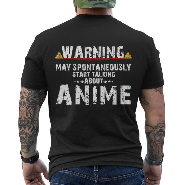 Warning May Spontaneously Start Talking About Anime V2 Men's Crewneck Short Sleeve Back Print T-shirt