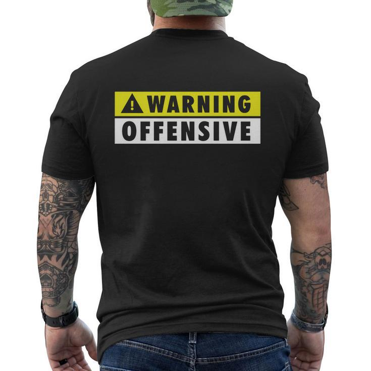 Warning Offensive Mens Funny Tshirt Men's Crewneck Short Sleeve Back Print T-shirt