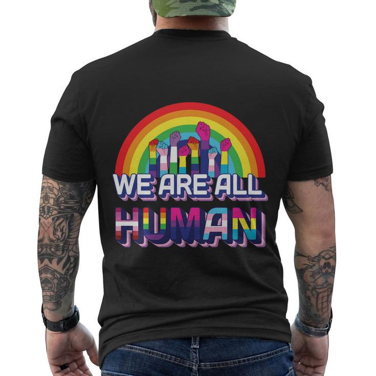 We Are All Human Pride Month Men's Crewneck Short Sleeve Back Print T-shirt
