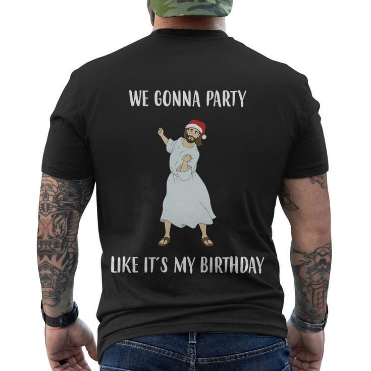 We Gonna Party Like Its My Birthday Jesus Dancing Graphic Cool Gift Men's Crewneck Short Sleeve Back Print T-shirt