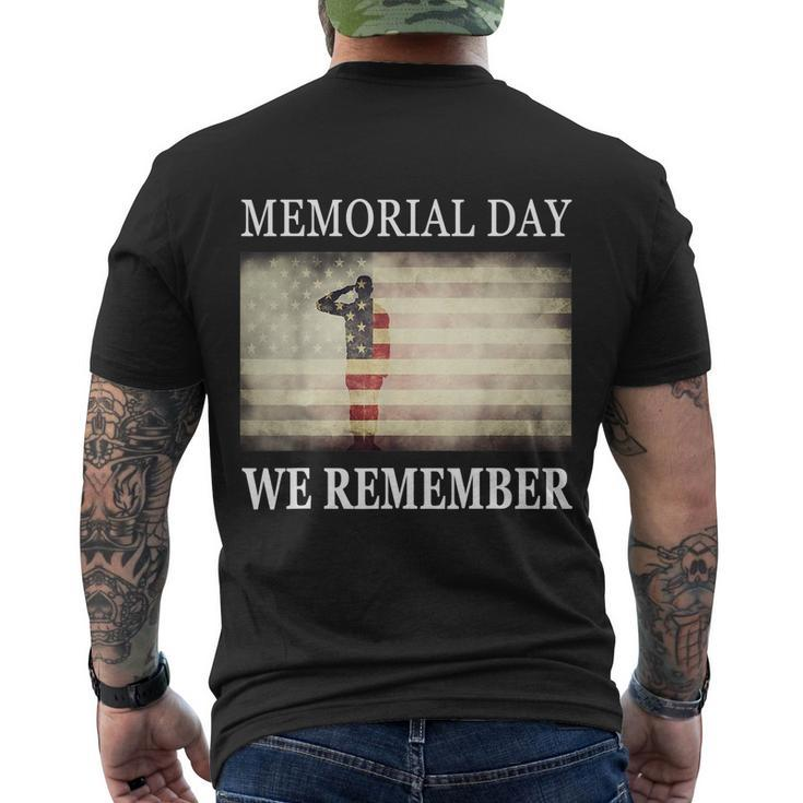 We Remember Funny Gift Salute Military Memorial Day Cute Gift Men's Crewneck Short Sleeve Back Print T-shirt