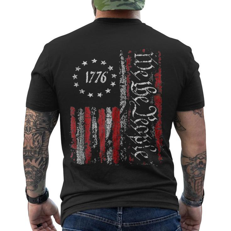 We The People American History 1776 Independence Day Vintage Men's Crewneck Short Sleeve Back Print T-shirt
