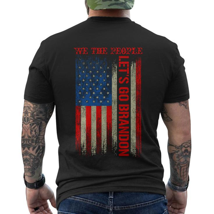 We The People Lets Go Brandon Patriotic Men's Crewneck Short Sleeve Back Print T-shirt