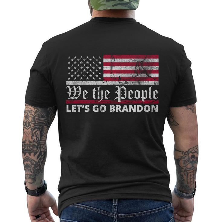 We The People Lets Go Brandon Patriotic Men's Crewneck Short Sleeve Back Print T-shirt