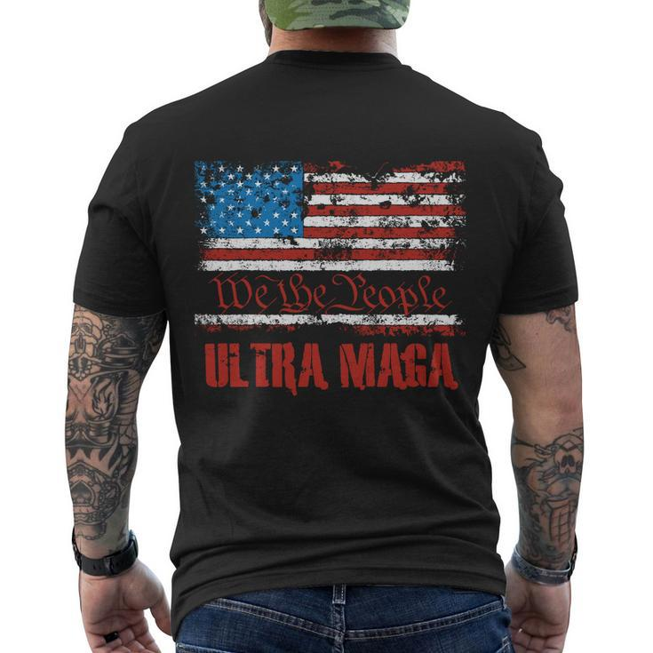 We The People Ultra Maga King Vintage Usa Flag Pride Men's Crewneck Short Sleeve Back Print T-shirt