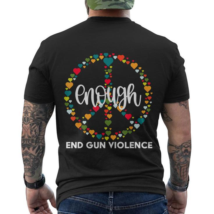 Wear Orange Peace Sign Enough End Gun Violence Men's Crewneck Short Sleeve Back Print T-shirt