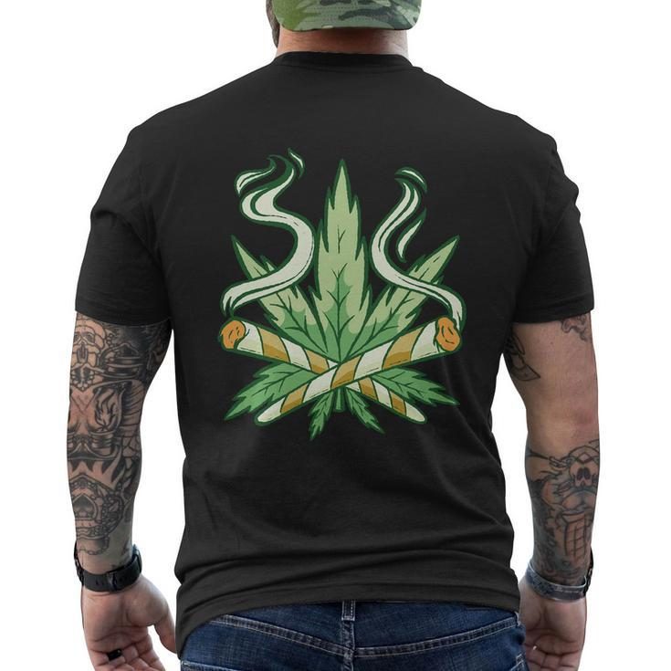 Weed Joint Cross Men's Crewneck Short Sleeve Back Print T-shirt