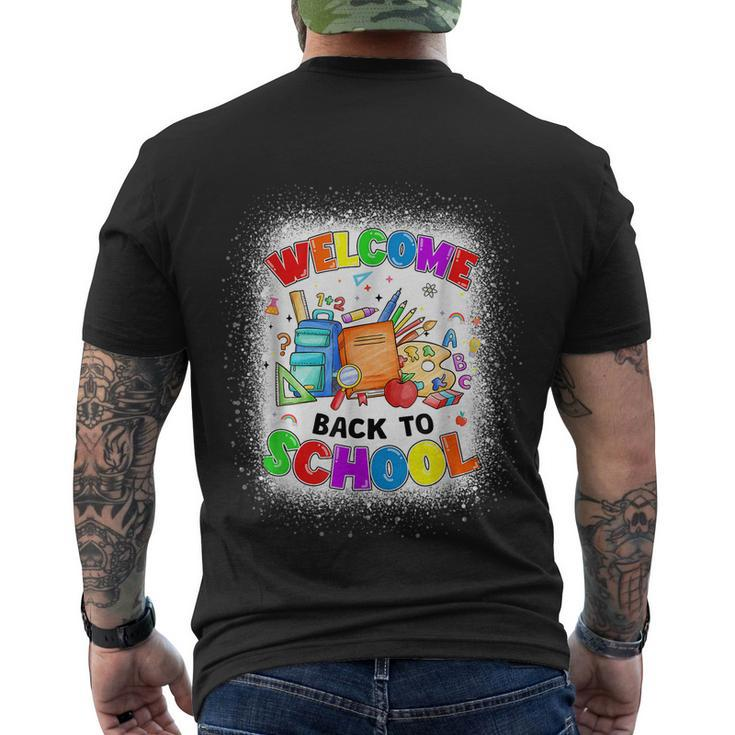 Welcome Back To School Shirt Cute Teacher Students First Day Men's Crewneck Short Sleeve Back Print T-shirt