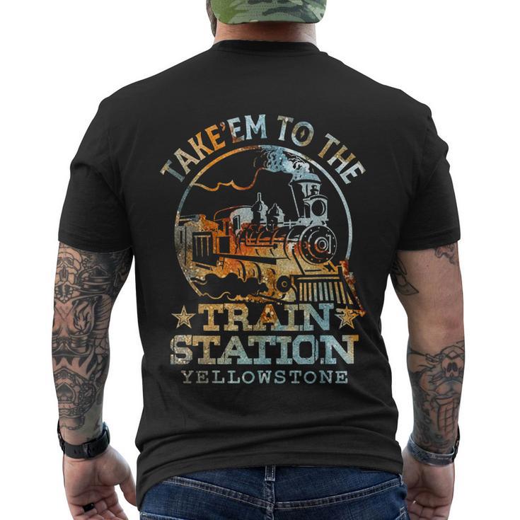 Western Coountry Take Em To The Train Station Men's Crewneck Short Sleeve Back Print T-shirt