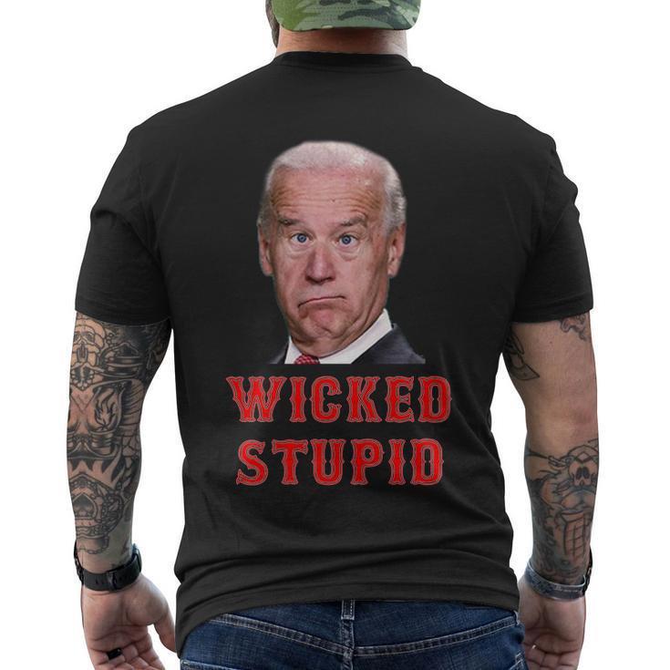 Wicked Stupid Funny Joe Biden Boston Men's Crewneck Short Sleeve Back Print T-shirt