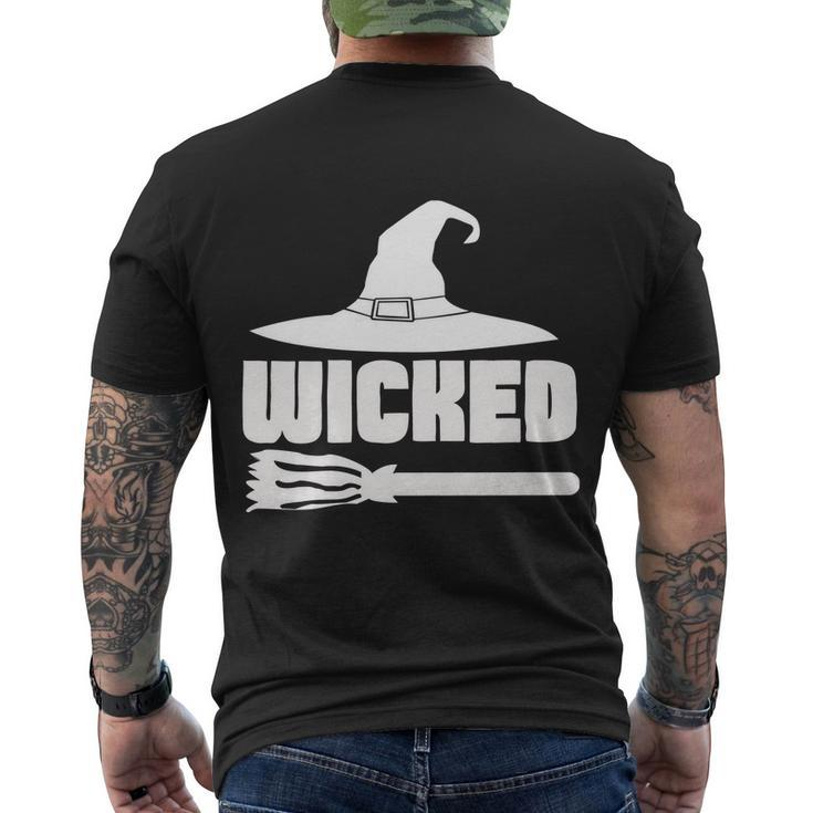 Wicked Witch Hat Broom Halloween Quote Men's Crewneck Short Sleeve Back Print T-shirt