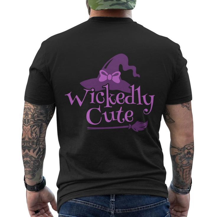 Wickedly Cute Witch Hat Halloween Quote Men's Crewneck Short Sleeve Back Print T-shirt